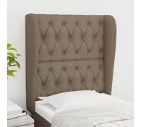 Owoxanthellate Testiera da letto con orecchie, 83 x 23 x 118/128 cm, altezza regolabile, in poliestere e legno di larice, design moderno per camera da letto