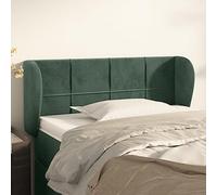 Owoxanthellate Testiera da letto in velluto verde scuro con orecchie, 93 x 23 x 78/88 cm, altezza regolabile, in legno massiccio, per camera da letto, camera degli ospiti, accessori per la casa