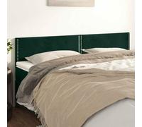 Owoxanthellate Testiera in velluto, 2 pezzi, verde scuro, 180 x 5 x 78/88 cm, altezza regolabile, testiera con borchie per letto matrimoniale, camera da letto