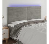 Owoxanthellate Testiera LED 200 cm velluto grigio chiaro regolabile in altezza letto moderno pannello posteriore con illuminazione cambia colore per camera da letto e cameretta dei ragazzi