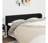 Owoxanthellate Testiera letto con orecchie nere 203x23x(78/88) cm tessuto imbottito altezza regolabile per camera da letto