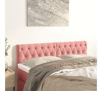 Owoxanthellate Testiera letto rosa, 144 x 78 x 88 cm, in velluto, regolabile in altezza, 2 pezzi, per camera da letto e camera degli ospiti
