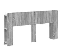 Owoxanthellate Testiera per letto con ripiano, 182,5 x 18,5 x 80 cm, libreria moderna per letto e camera da letto, in legno Sonoma grigio