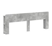 Owoxanthellate Testiera per letto in legno grigio cemento, moderna testiera con spazio per camera da letto e camera degli ospiti, ripiano a forma di U e libreria, 193,5 x 18,5 x 80 cm