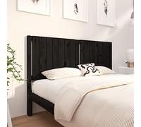 Owoxanthellate Testiera per letto nero, 165,5 x 4 x 100 cm, in legno di pino massiccio, design moderno, fascino rustico, supporto per la schiena, facile da montare per dormire e camera degli ospiti