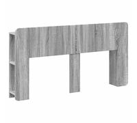 Owoxanthellate Testiera per letto, testiera con spazio e ripiani, moderna mensola sovraletto in legno per camera da letto, a forma di U, grigio sonoma, 154 x 18,5 x 80 cm
