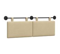 Owoxanthellate Testiera sospesa in tessuto a coste verde chiaro e grigio, 150 x 55 cm, testiera per letto da parete divisa in 2 pannelli da 70 x 40 cm, schienale imbottito con passanti rimovibili, per