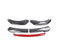 OWPBZ Paraurti anteriore segmentato compatibile con Jaguar F-TYPE Paraurti anteriore Spoiler inferiore Labbro mento Diffusore Splitter Kit prese d'aria Proteggi coperture di protezione Nero(CF Red)