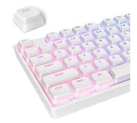Owpkeenthy PBT Pudding - Keycap per tastiera meccanica da gioco, profilo XDA Double Shot, 117 tasti, copritasti per switch Cherry MX (bianco budino)