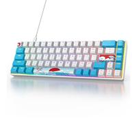Owpkeenthy Tastiera da gioco meccanica portatile al 60%, ultra compatta RGB cablata, 65%, mini tastiera da ufficio retroilluminata con interruttore rosso per PC/PS5/Xbox (interruttore blu/68 rosso)