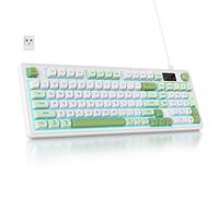 Owpkeenthy Tastiera senza fili verde al 96% con manopola, 98 tasti, guarnizione silenziosa, tastiera da gioco con membrana meccanica, 3 modalità cablata/Bluetooth 5.0/2.4G per Windows/Mac (98 verde)