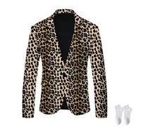 owsber Blazer da uomo a righe bianche e nere 2023, giacca casual britannica slim fit gessata, Colore 3., M