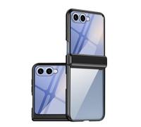 OWSIHNZBF Clear Hinge Case for Samsung Galaxy Z Flip 8 | Built in Screen Protector,Anti-Yellow Luxury Plating Full Body Shockproof Phone Cover(Siyah)