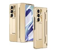 OWSIHNZBF Compatible with Samsung Galaxy Z Fold 8 Case [Hidden Kickstand] [Wireless Charging][Screen Protector] Rugged Shockproof 360 Full Protective Phone Cover+Kickstand(Champagne Gold)