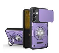 OWSIHNZBF for Samsung Galaxy S24 Fe Case, Shockproof Phone Cover with Built-in Kickstand & Slide Camera Protector, Heavy Duty Drop Resistant Full Body Protective