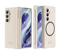 OWSIHNZBF Magnetic Case for Samsung Galaxy Z Fold 8 Ultra Hinge W S Pen | Built-in Screen Protector Shockproof Case Hinge ,Full-Body Shockproof Protective Case Wireless Charging(Beige)