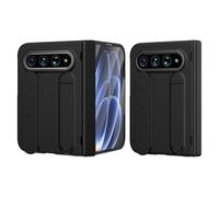 OWSIHNZBF Wrist Strap Stand Case for Xiaomi 18 Fold | Full-Body Shockproof Cover with Stand and Built-in Screen Protector, Hinge Protective Phone Case(Siyah)