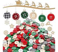 Owyee 150 bottoni natalizi colorati, in plastica, per bambini, in diverse dimensioni e colori, per bambini, fai da te, decorazione regalo