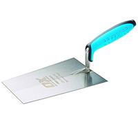 OX Pro Cazzuola da Secchio Inox 180mm - DURAGRIP, Muratore e Intonacatore | Lama inox piatta | Mango DURAGRIP con protezione dita | Per malta, intonaco e pulizia secchio