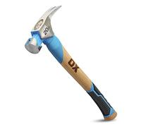 OX Pro OX-P088920 - Martello da falegname con testa liscia e punta magnetica per chiodi, testa in acciaio forgiato, estremità dritta, manico curvo in noce americano con impugnatura in TPR, 560 g