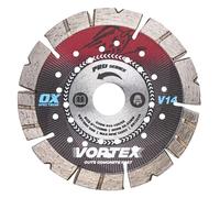 OX Pro V14 - Lama diamantata per calcestruzzo, 125 mm/22,23 mm, dente Turbo V per taglio rapido e lunga durata, taglia cordoli e lastre, pavimentazioni in cemento, tegole, mattoni, materiali da