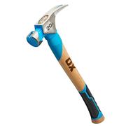 OX Tools Martello da falegname professionale con testa zigrinata, manico curvo in noce americano con impugnatura in gomma TPR, supporto magnetico per chiodi, artiglio dritto per demolizione e