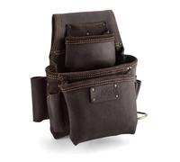 OX TOOLS Pro - Borsa in pelle conciata all'olio, con 3 tasche, 6 tasche per attrezzi e passante per cintura rinforzato.