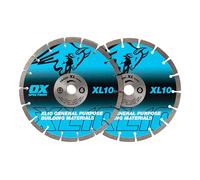 OX Trade XL-10 - Lama diamantata segmentata, confezione doppia, multiuso, 230 x 22,23 mm
