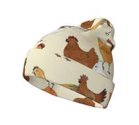 OXbnmm A Brood of Chickens - Berretto invernale lavorato a maglia, unisex, caldo, alla moda, a righe, per donne e uomini, morbido e caldo, per adulti, nero