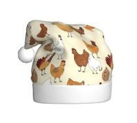 OXbnmm A Brood Of Chickens Printing (1 pz) Cappello di Natale, Natale Vacanze Cappello Adulti Unisex Cappelli Per Forniture Per Feste Cappelli Morbidi