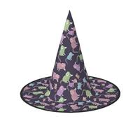 OXbnmm Animals-Cute Mouse Stampa 2 Pack Strega Cappelli Halloween Per Giochi di Ruolo 33 Pollici Di Palle Maschere Cappello Donne