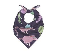OXbnmm animals-cute mouse stampato raso collo per donne uomini sciarpa quadrata seta come sciarpa retrò borsa decorazione Wrap, Nero , 22"x22"