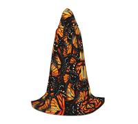 OXbnmm Arancione Monarca Farfalle Adolescente Capo Con Cappuccio Mantello Piccolo Cosplay Costume Strega Vampiro Mago Masquerade Palla Palcoscenico