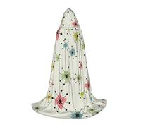 OXbnmm Atomic Stars Retro Pattern Adolescente Mantello con Cappuccio Mantello Piccolo Cosplay Costume Strega Vampiro Mago Masquerade Ball Stage