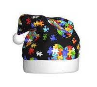 OXbnmm Autismo Consapevolezza Puzzle Pezzi Stampa Cuore (1 Pz) Cappello di Natale, Natale Vacanze Cappello Adulti Unisex Cappelli Per Forniture Per Feste Tappi Morbidi