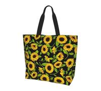 OXbnmm Bella borsa tote grande con stampa girasole per le donne, borse a tracolla riutilizzabili con tasca, borsa leggera per vacanze, piscina, palestra