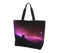 OXbnmm Borsa larga da donna, con stampa di cielo stellato scuro, borsa a tracolla riutilizzabile con tasca, borsa leggera per vacanze, piscina, palestra