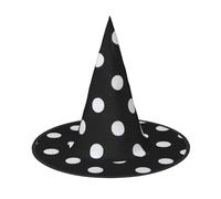 OXbnmm Cappelli da strega in bianco e nero con stampa a pois grandi, per Halloween, per giochi di ruolo, 33 cm, cappello da donna