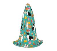 OXbnmm Carino Corgi Adolescente Mantello Con Cappuccio Mantello Piccolo Cosplay Costume Strega Vampiro Mago Masquerade Palla Palcoscenico