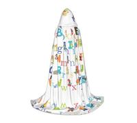 OXbnmm Colorato Animale Alfabeto Adolescente Capo Con Cappuccio Mantello Piccolo Cosplay Costume Strega Vampiro Mago Masquerade Ballo Palcoscenico