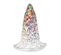 OXbnmm Colorato Dots Art Adolescente Capo Con Cappuccio Mantello Piccolo Cosplay Costume Strega Vampiro Mago Masquerade Palla Palcoscenico