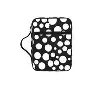 OXbnmm Custodia protettiva da viaggio con stampa a pois neri e bianchi, organizer da viaggio per diario, borsa portatile per libri di chiesa