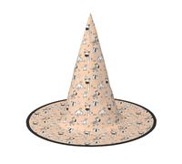 OXbnmm Cute Animal Printing 2 Pack Witch Cappelli Halloween Per Il Gioco di Ruolo 33 Pollici Di Palle Mascherate Cappello Donne