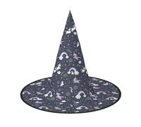 OXbnmm Cute Sea Animal Rainbow Stampa 2 Pack Strega Cappelli Halloween Per Giochi di Ruolo 33 Pollici Di Alta Mascherata Palline Cappello Donne