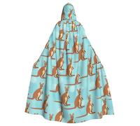 OXbnmm Divertente mantello da mago da canguro zoo per adulti, per feste rinascimentali, Halloween, cosplay, mantello larp