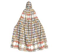 OXbnmm Divertente mantello da mago da collezione e scala, per adulti, per feste rinascimentali, Halloween, cosplay, mantello larp