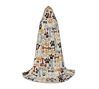OXbnmm Dog Bones Paw Prints Adolescente Mantello con Cappuccio Piccolo Costume Cosplay Strega Vampiro Mago Masquerade Ball Stage