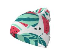 OXbnmm Fruits Watermelon - Cappello invernale lavorato a maglia, unisex, caldo, alla moda, a righe, per donne e uomini, morbido e caldo, per adulti, nero