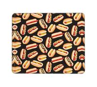 OXbnmm Fun Food Hot Dog, tappetino per mouse esteso con bordo di blocco e base antiscivolo, tappetino da scrivania spesso e resistente per lavoro