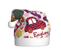 OXbnmm Giornale scolastico in stampa inglese (1 pz) cappello di Natale, cappello di Natale per adulti cappelli unisex per forniture per feste berretti morbidi
